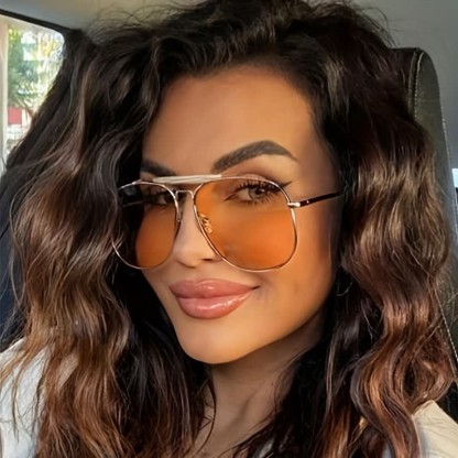 Spykay™ SG60828 Double Bridges Oversized Frame Hipster Aviator Sunglasses