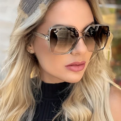 Spykay™ SG60750 Square Frame Vintage Oversized Sunglasses - Champagne - image 13