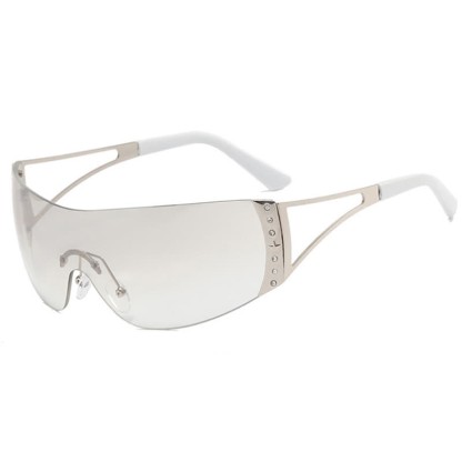 Spykay™ SG60852 Y2K Vintage Rhinestone Decor One-piece Rimless Hipster Sunglasses
