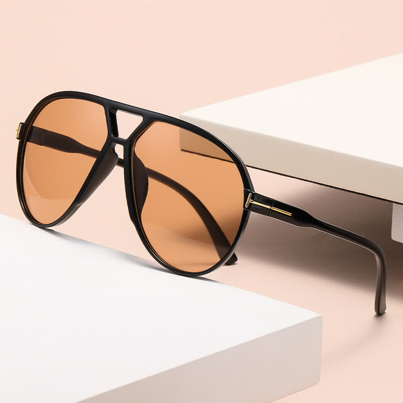 Spykay™ SG60858 Double Bridges 'T' Design Oversized Frame Hipster Aviator Sunglasses