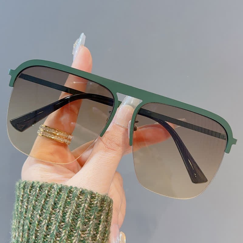 Spykay™ SG60864 Square Frame Semi-Rimless Oversized Sunglasses - image 6