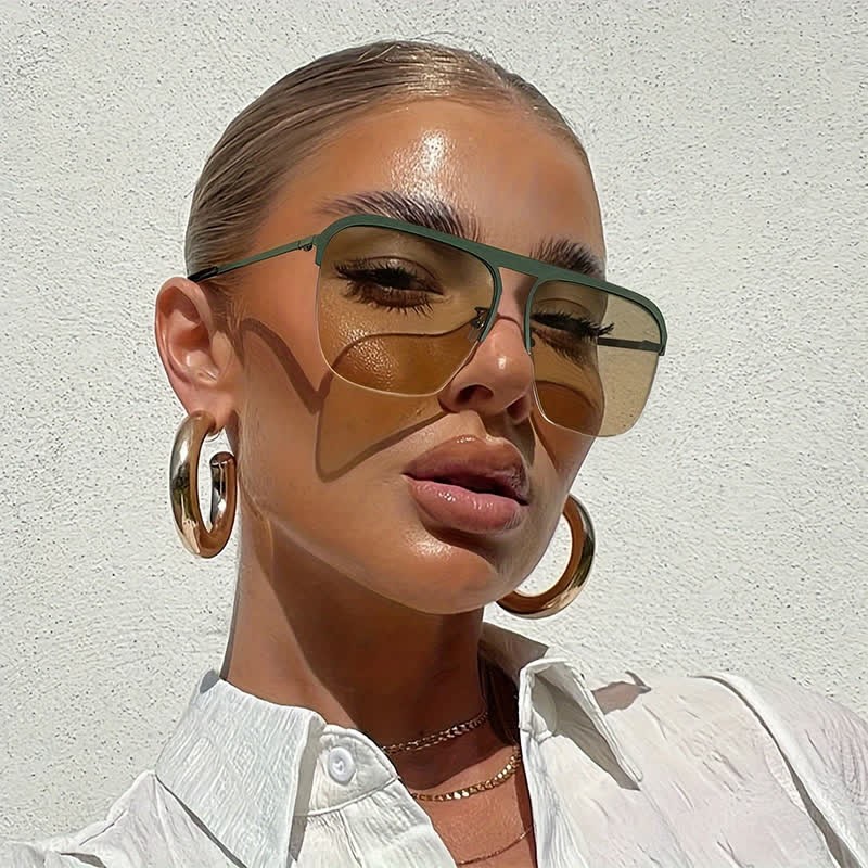 Spykay™ SG60864 Square Frame Semi-Rimless Oversized Sunglasses - image 5