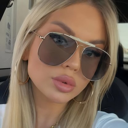 Spykay™ SG60828 Double Bridges Oversized Frame Hipster Aviator Sunglasses