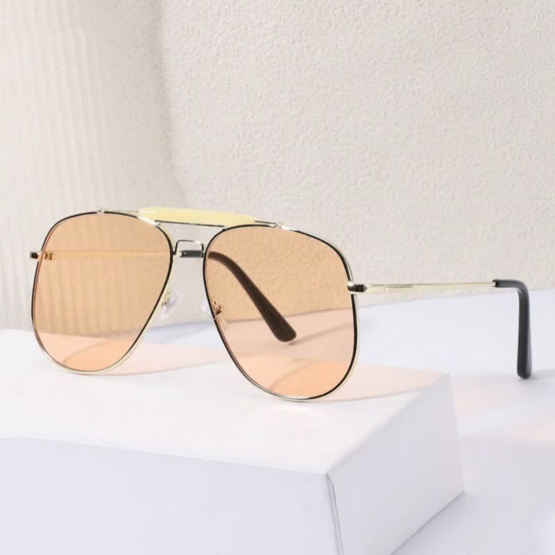 Spykay™ SG60828 Double Bridges Oversized Frame Hipster Aviator Sunglasses