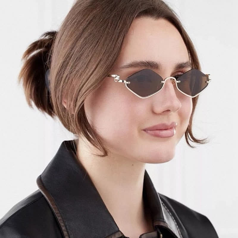 Spykay™ SG60868 Semi-Rimless Rhombus Small Frame Sunglasses - image 9