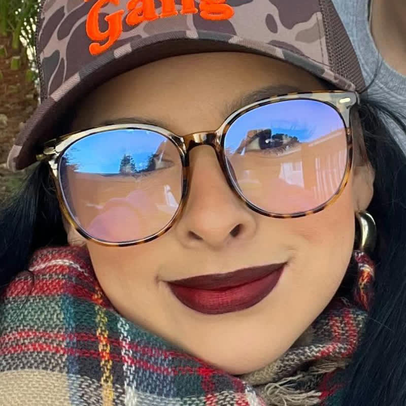 Spykay™ EG26768 Oversized Round Frame Anti-blue Light Classic Glasses