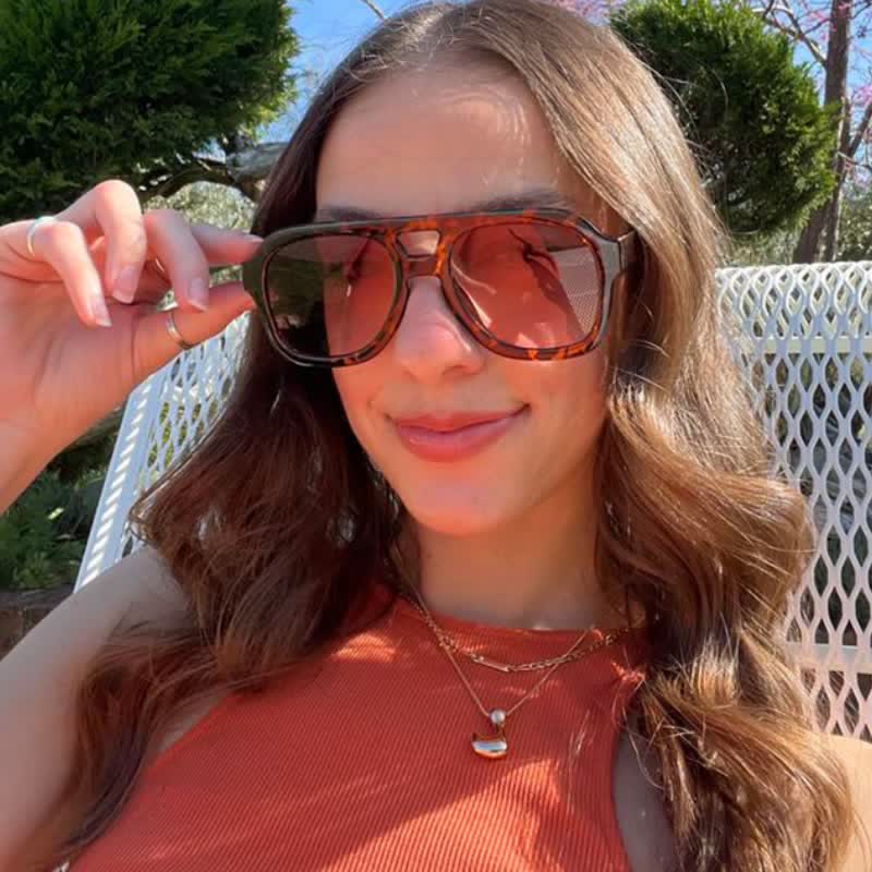 Spykay™ SG60832 Double Bridges Thick Frame Hipster Aviator Sunglasses - image 2