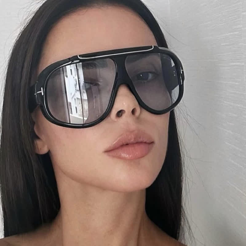 Spykay™ SG60883 'T' Design Oversized Aviator Sunglasses