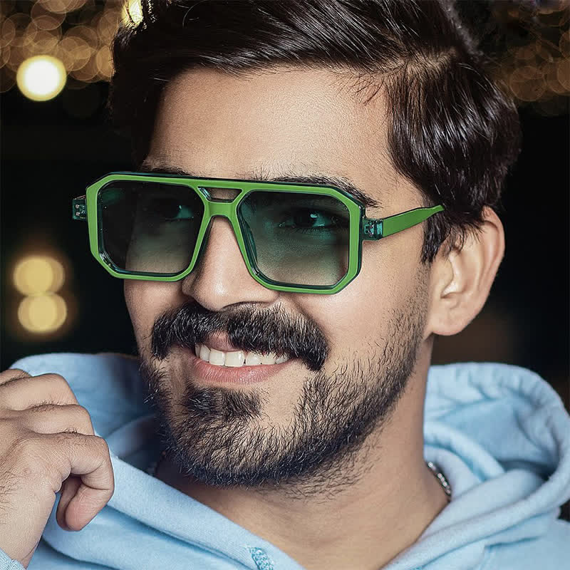 Spykay™ SG60875 Trendy Square Frame Double Bridges Sunglasses