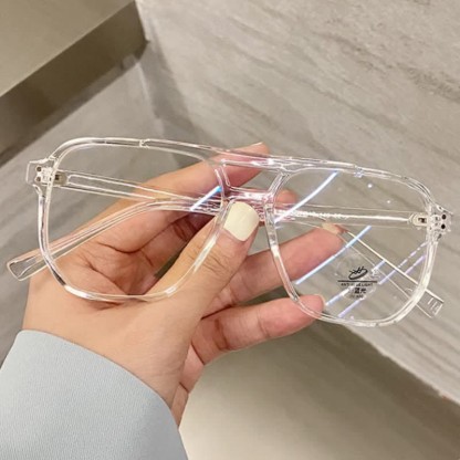 Spykay™ EG26676 Double Bridges Square Frames Anti-blue Light Eyeglasses - Clear - image 12