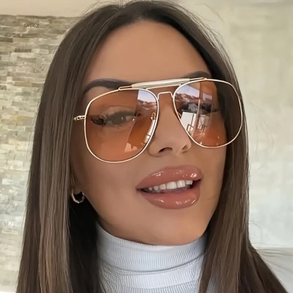 Spykay™ SG60828 Double Bridges Oversized Frame Hipster Aviator Sunglasses