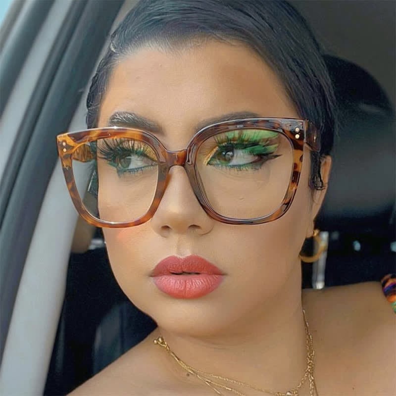 Spykay™ EG26773 Square Frame Oversized Hollow-out Anti-blue Light Glasses