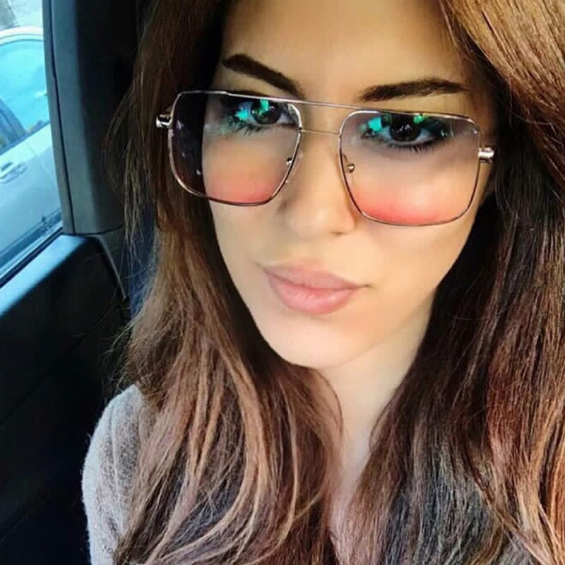 Spykay™ SG60886 Retro Classic Square Frame Double Bridges Sunglasses - Blue/Pink - image 8