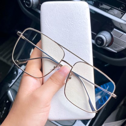 Spykay™ EG26775 Retro Classic Square Frame Double Bridges Glasses - Silver - image 6