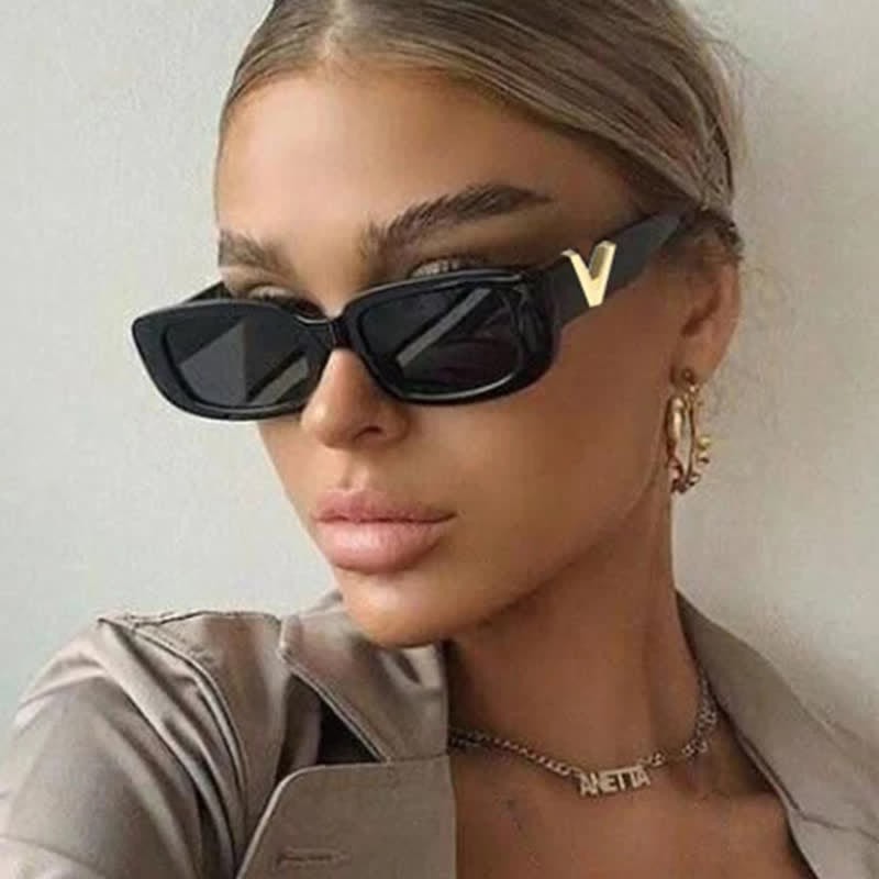 Spykay™ SG60890 Small Rectangle Frames 'V' Design Sunglasses