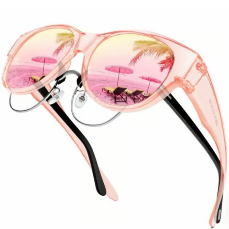 Spykay™ SG60901 Polarized Round Frame Driving Sunglasses Fit Over Glasses for Women Men - Pink - image 8