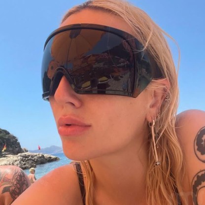 Spykay™ SG60903 One-piece Lens Oversized Wrap Around Futuristic Sunglasses For Outdoor Sports - Black - image 1