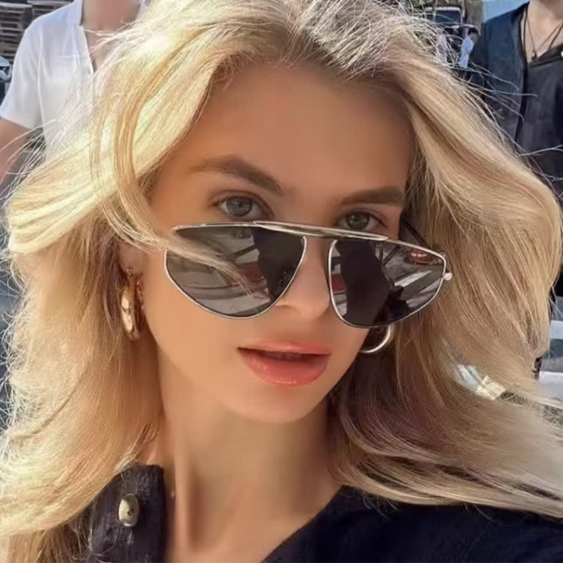 Spykay™ SG60906 Hollow-out Irregular Aviator Sunglasses - Grey - image 1