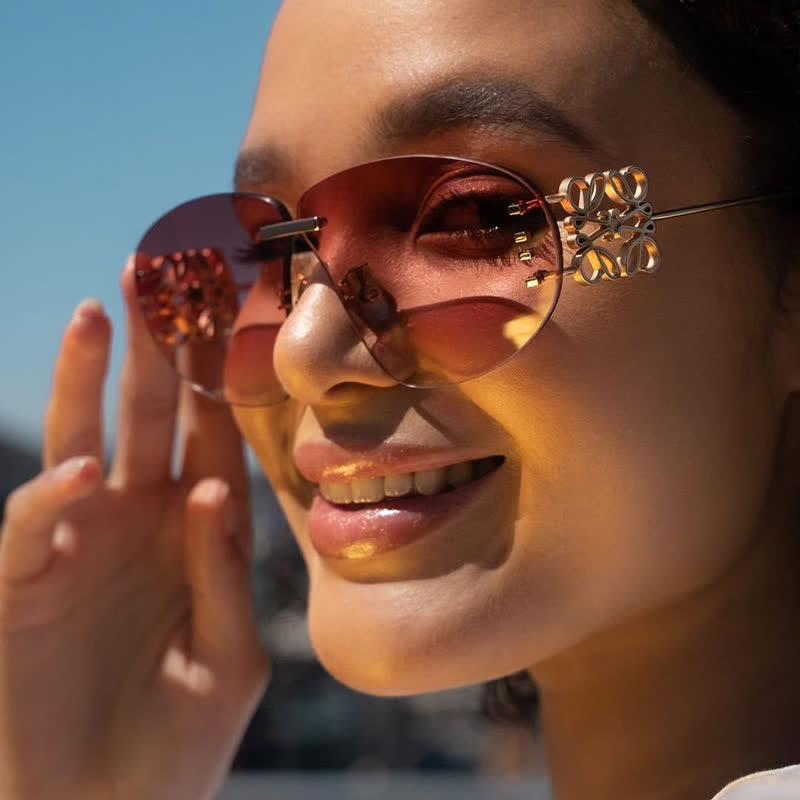 Spykay™ SG60909 Fashion Y2K Rimless Hollow-out Aviator Sunglasses