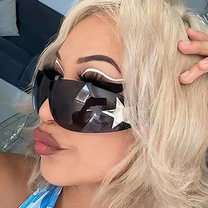 Spykay™ SG60726 Star One-piece Rimless Y2K Cyberpunk Aviator Sunglasses