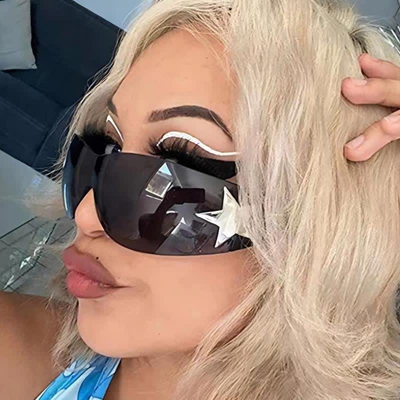 Spykay™ SG60726 Star One-piece Rimless Y2K Cyberpunk Aviator Sunglasses