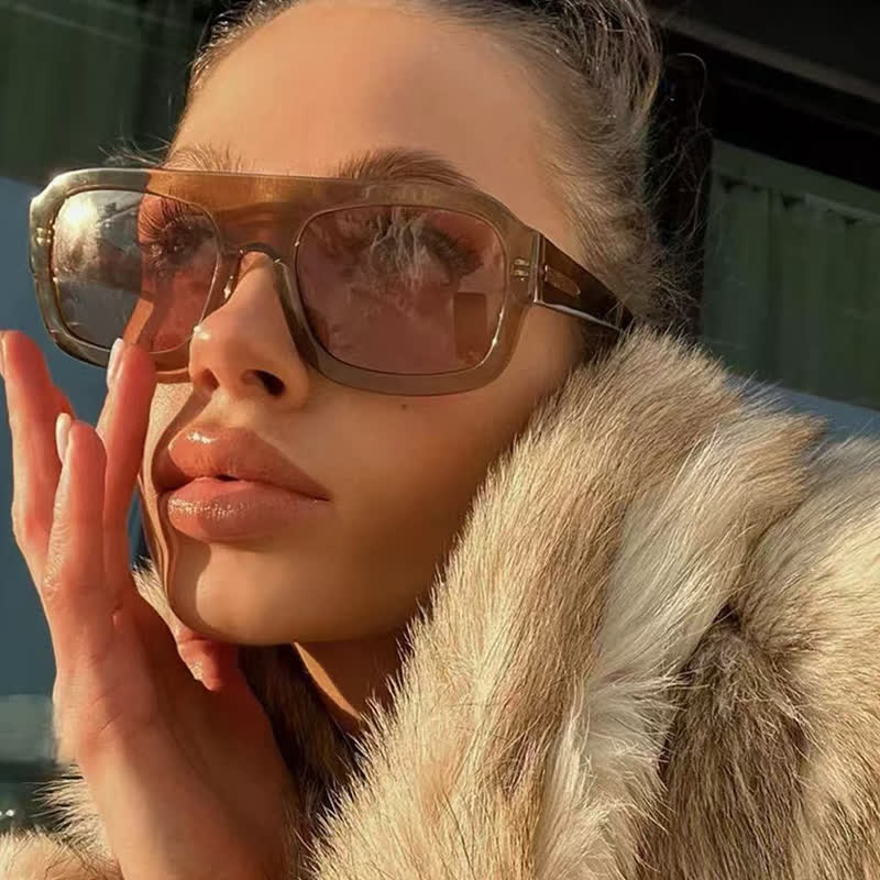 Spykay™ SG60920 Square Large Frame Trendy Sunglasses - Champagne - image 4