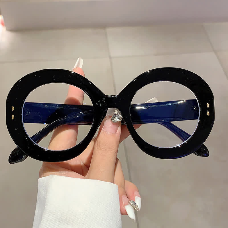 Spykay™ EG26784 Simple Oversized Round Frame Anti-blue Light Trendy Glasses