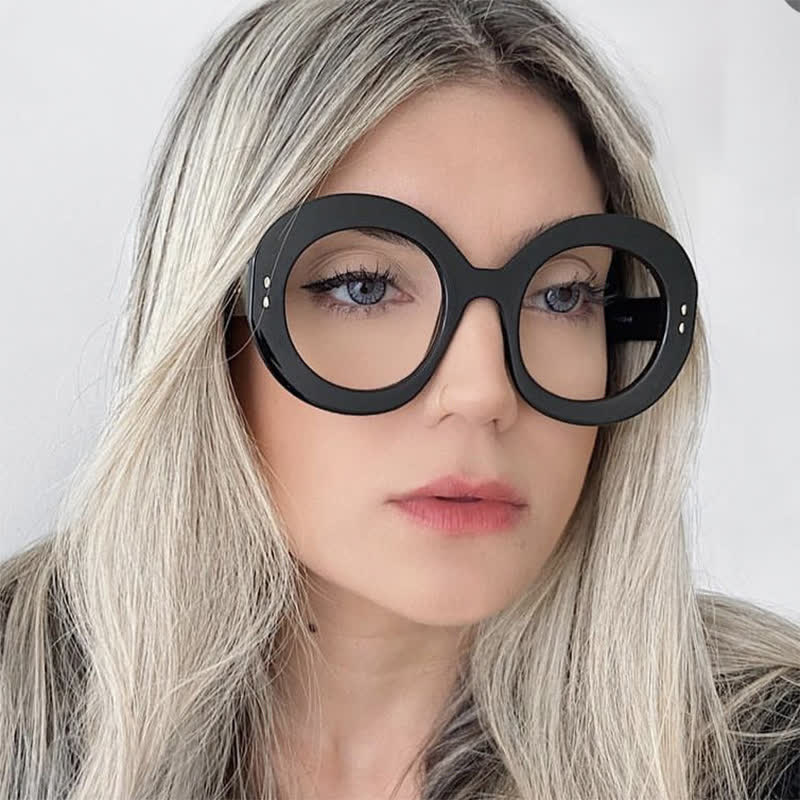 Spykay™ EG26784 Simple Oversized Round Frame Anti-blue Light Trendy Glasses