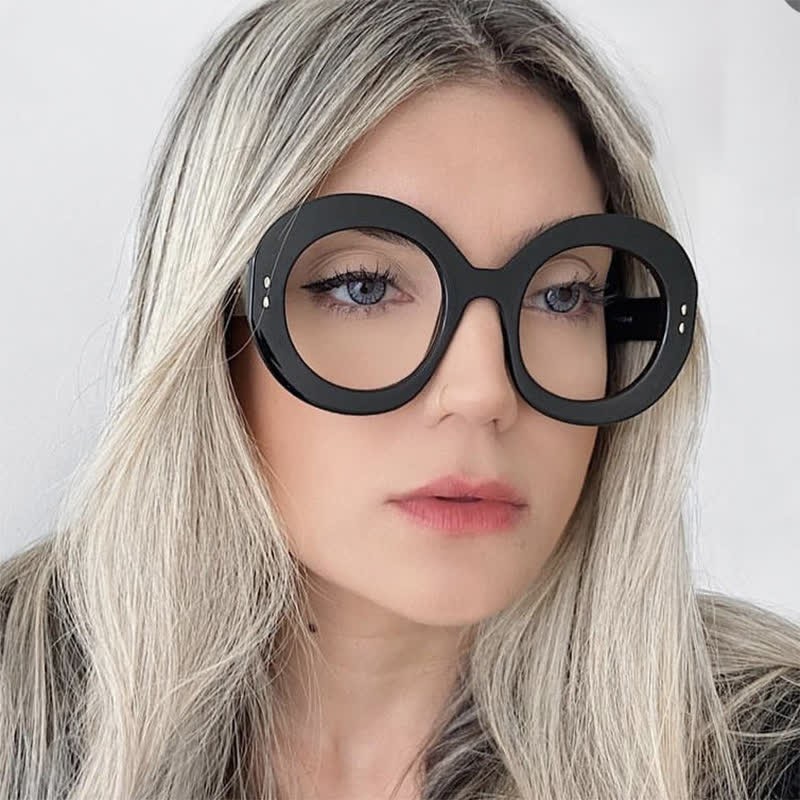 Spykay™ EG26784 Simple Oversized Round Frame Anti-blue Light Trendy Glasses