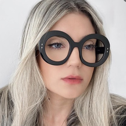 Spykay™ EG26784 Simple Oversized Round Frame Anti-blue Light Trendy Glasses