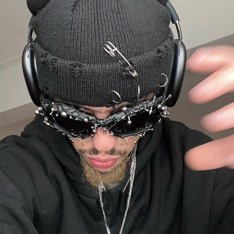 Spykay™ SG60924 CyberPunk Style Irregular Shaped Rivet Decor Sunglasses for Party - image 6