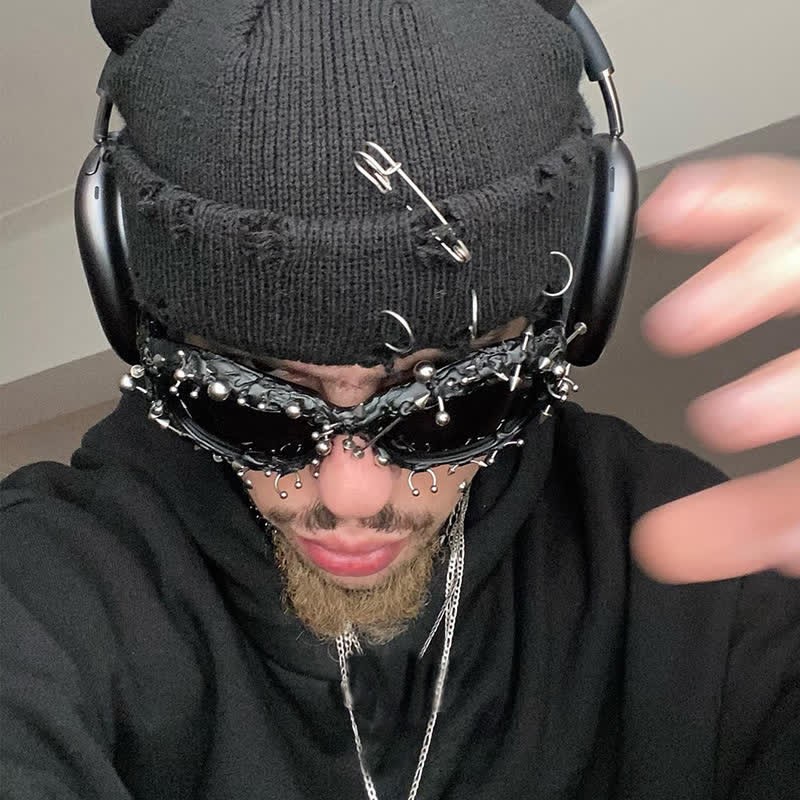 Spykay™ SG60924 CyberPunk Style Irregular Shaped Rivet Decor Sunglasses for Party - image 6