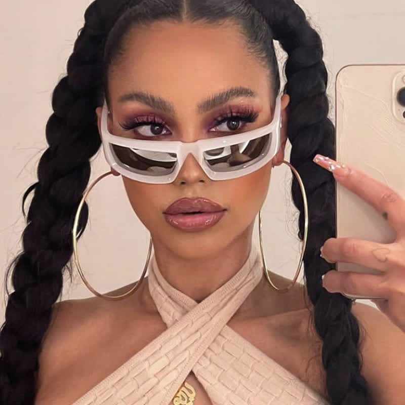 Spykay™ SG60926 Unisex Punk Y2K Fashion Sunglasses - White - image 9