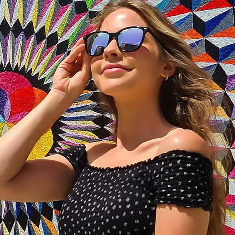 Spykay™ SG60913 Trendy Sports Polarized Oversized Sunglasses with Mirrored Lens - Black/Blue - image 15