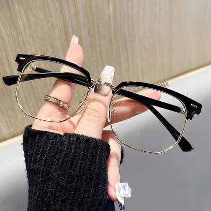 Spykay™ EG26807 Semi-Rimless Square Frame Anti-blue Light Browline Glasses - Golden - image 4