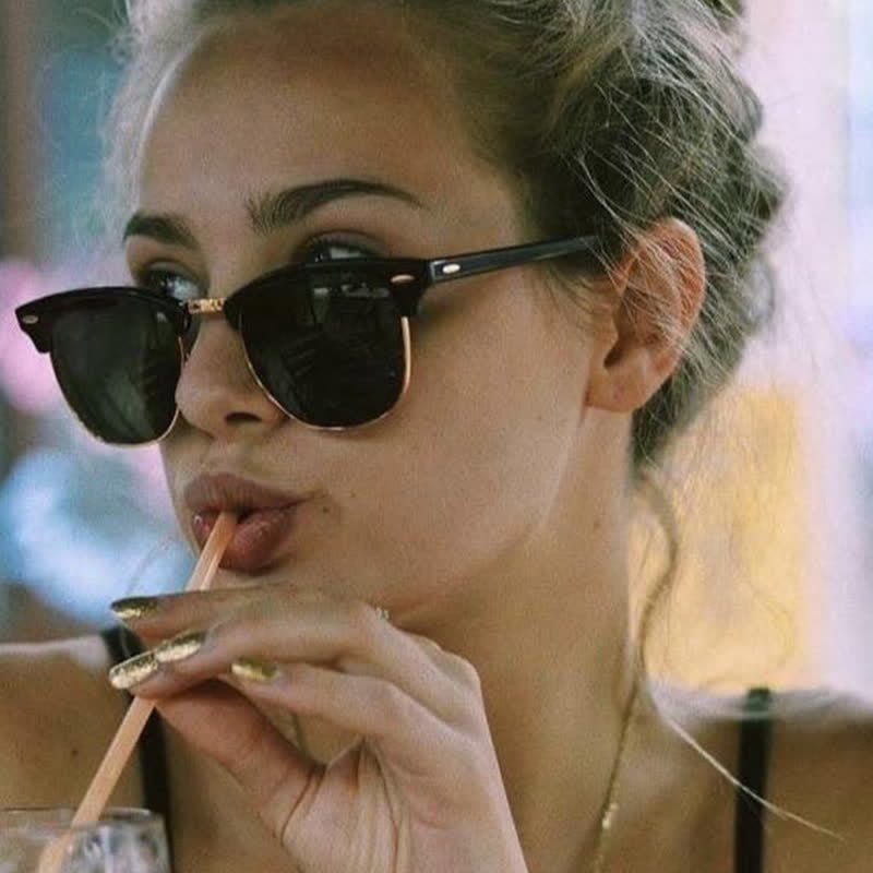 Spykay™ SG60929 Semi-Rimless Polarized Square Frame Browline Sunglasses for Fishing&Driving - Grey/Golden - image 1