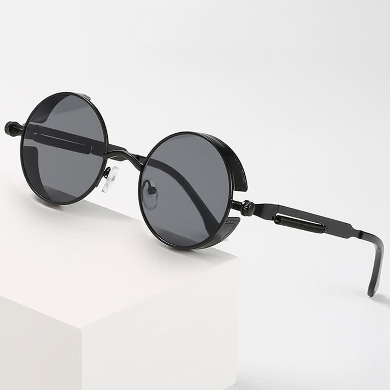 Spykay™ SG60945 Retro Punk Round Frame Spring Temples Sunglasses - image 2