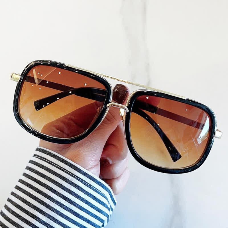 Spykay™ SG1013 Aviator Double Bridges Frame Brown Ombre Tinted Sunglasses - image 4