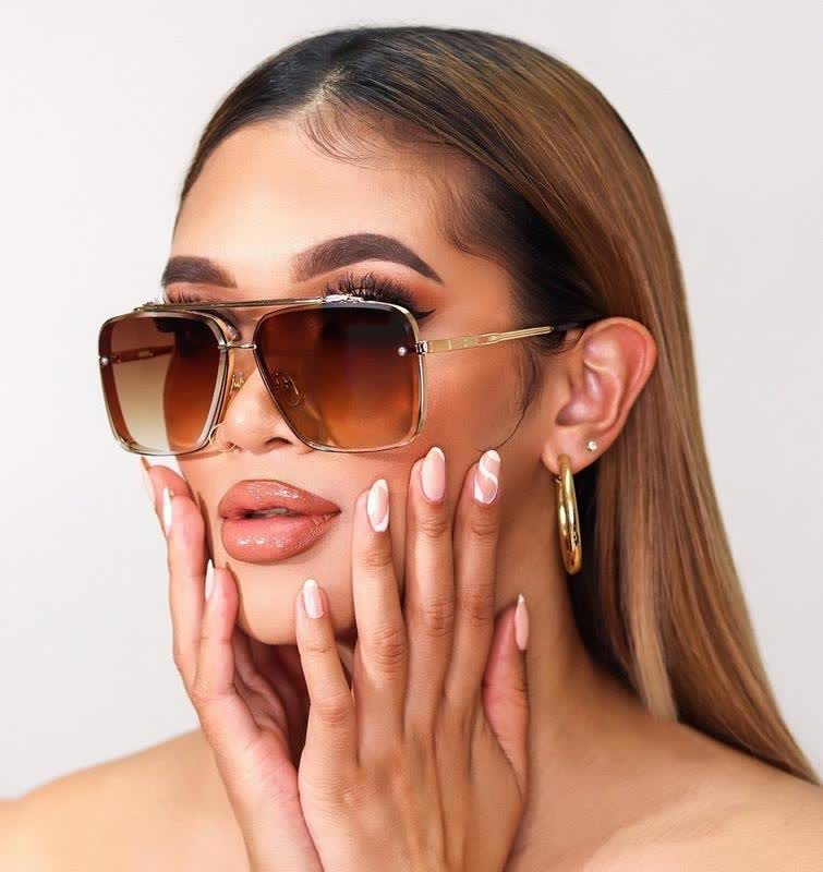 Spykay™ SG60949 Double Bridges Unisex Aviator Sunglasses - Brown - image 1