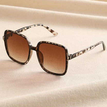 Spykay™ SG60951 Oversized Square Frame Simple Trendy Sunglasses - Grey Leopard - image 1