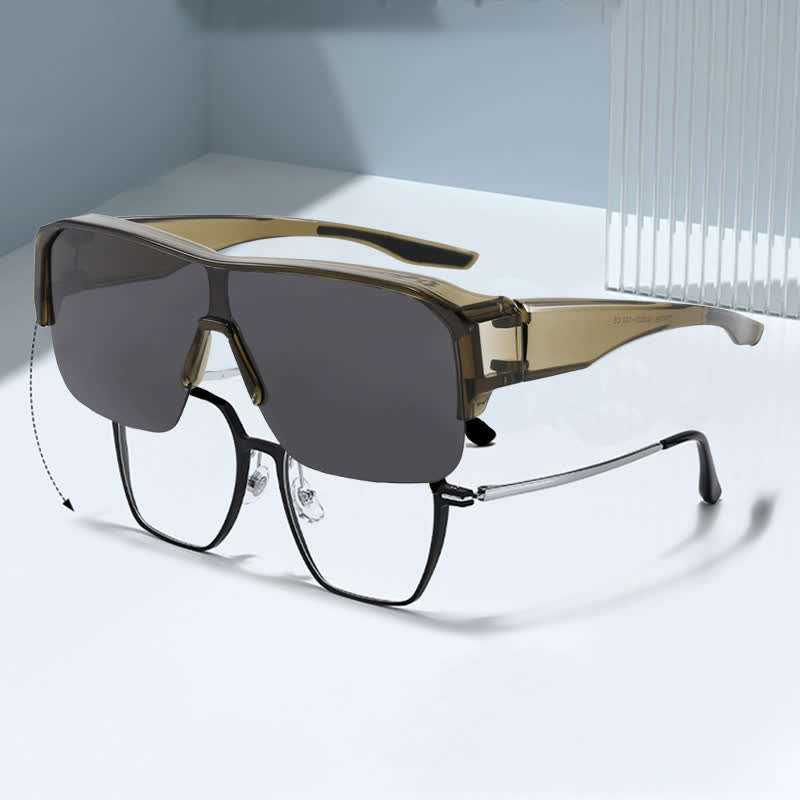 Spykay™ SG60959 Fit Over Glasses Semi-Rimless Polarized Sunglasses for Sports&Driving - Green - image 9