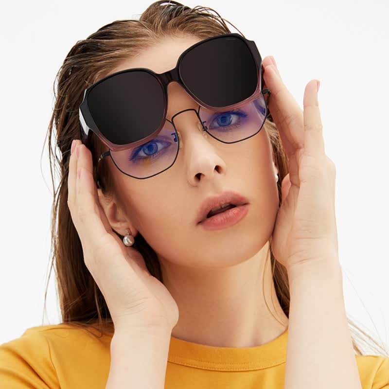 Spykay™ SG60859 Square Frame Polarized Driving Sunglasses Fit Over Glasses for Nearsighted People - image 4