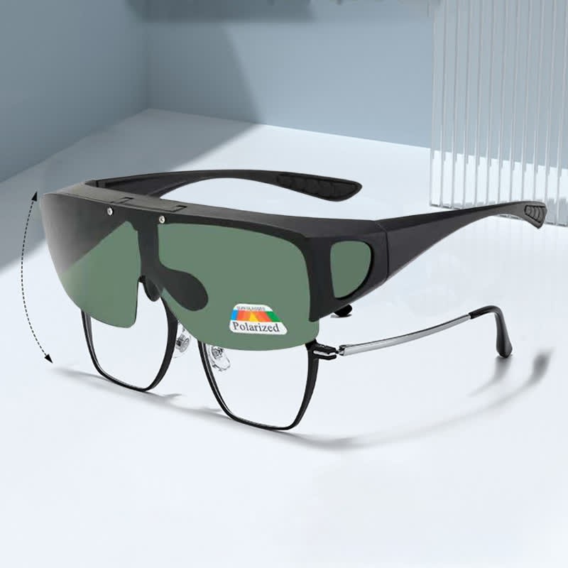 Spykay™ SG60962 Fit Over Glasses Clip-On Lenses Polarized Sunglasses for Driving&Cycling - Green - image 1