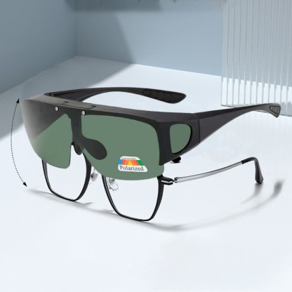 Spykay™ SG60962 Fit Over Glasses Clip-On Lenses Polarized Sunglasses for Driving&Cycling - Green - image 1