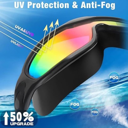 Spykay™ SG60964 Unisex Large Frame Swim Goggles with Nose Cover,Earplugs And Case - image 14
