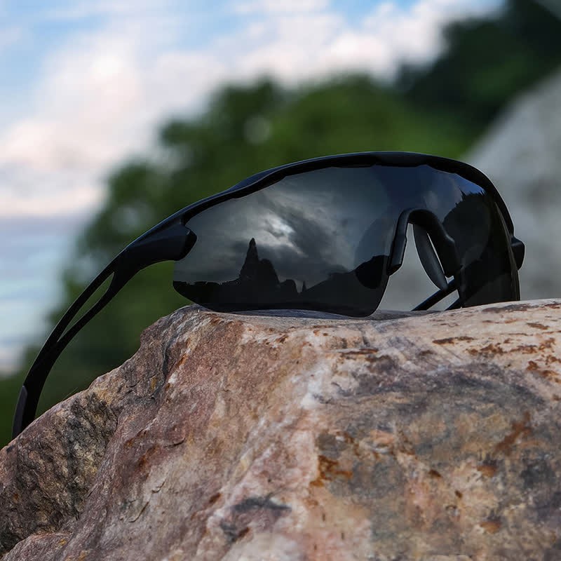 Spykay™ SG60969 Unisex Windproof Hollow Out Sporty Sunglasses for Cycling Driving Running - Black - image 8