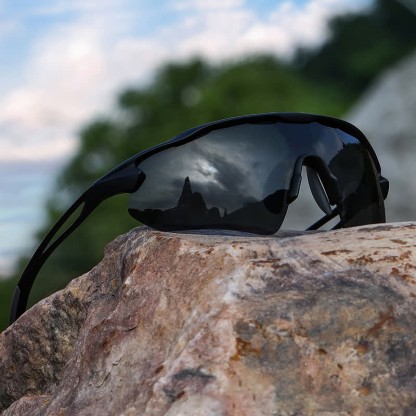 Spykay™ SG60969 Unisex Windproof Hollow Out Sporty Sunglasses for Cycling Driving Running - Black - image 8