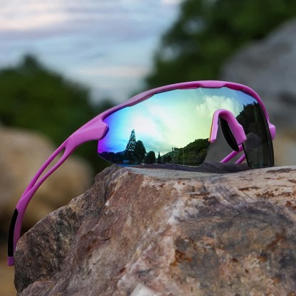 Spykay™ SG60969 Unisex Windproof Hollow Out Sporty Sunglasses for Cycling Driving Running - Pink - image 1