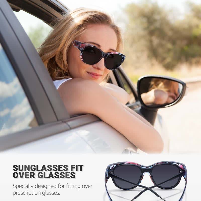 Spykay™ SG60958 Fit Over Glasses Floral Frame Polarized Sunglasses for Driving - image 4