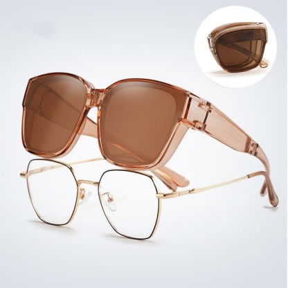 Spykay™ SG60955 Fit Over Glasses Square Frame Foldable Polarized Sunglasses for Women Men - image 1